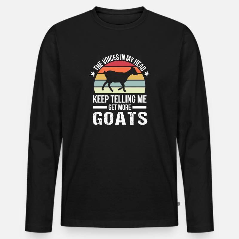 Ziegen Retro Ziege Geschenk - Männer Premium Bio Langarmshirt - Schwarz