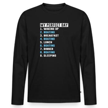 Boat Boat Gift - Men's Premium Organic Long Sleeve Shirt - black - Front - Nico (187cm)