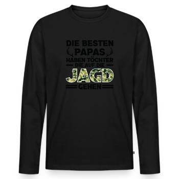 Jagd Vater Tochter Jagd Jagd Geschenk - Männer Premium Bio Langarmshirt - Schwarz - Vorne - Nico (187cm)