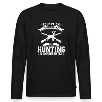 Jagdausbildung Hunter Hunting Geschenk - Männer Premium Bio Langarmshirt - Schwarz - Vorne - Nico (187cm)