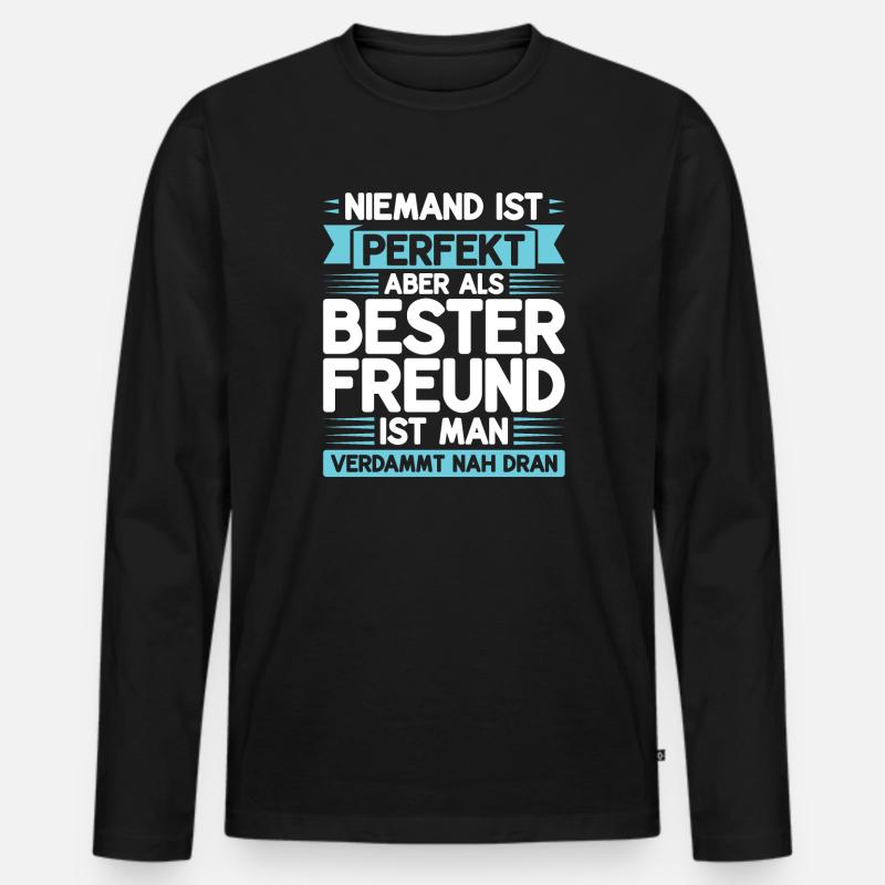 Bester Freund Freunde Geschenk - Männer Premium Bio Langarmshirt - Schwarz
