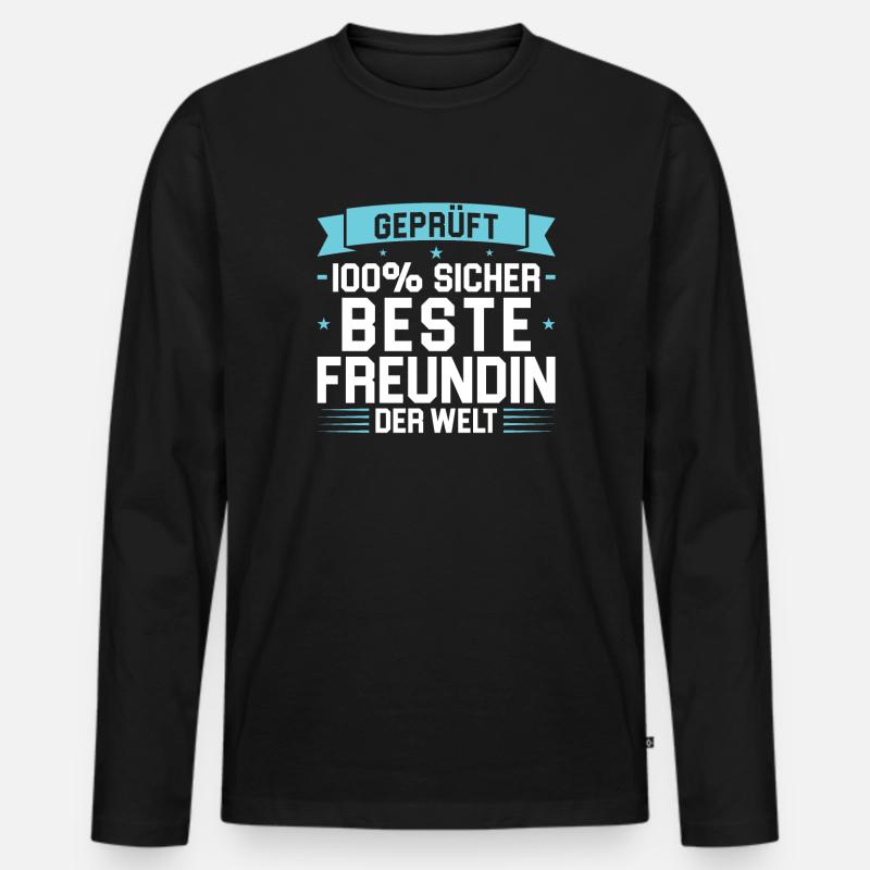 Bester Freund Freundschaft Freunde Geschenk - Männer Premium Bio Langarmshirt - Schwarz