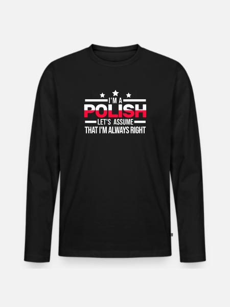 Polish Poland Polish Flag Gift - Men's Premium Organic Long Sleeve Shirt - black