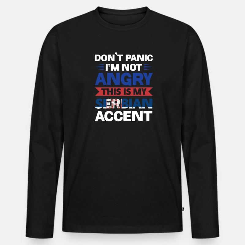 Serbien Serbische serbische Flagge Geschenk - Männer Premium Bio Langarmshirt - Schwarz