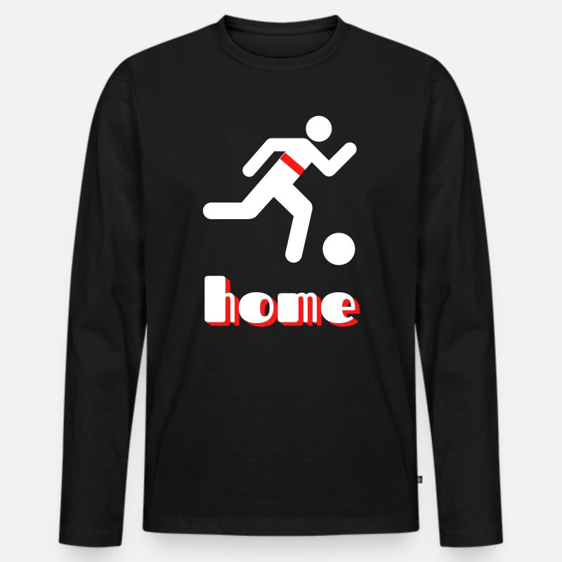 Stuttgart home mit roten Brustring - Männer Premium Bio Langarmshirt - Schwarz