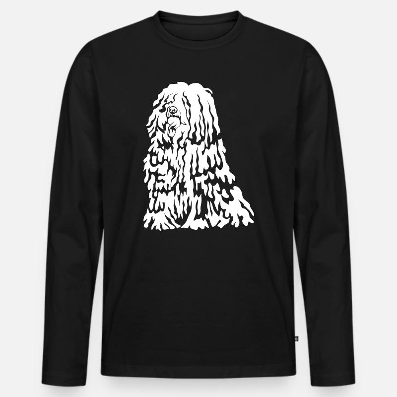 Puli "Black Edition" - Männer Premium Bio Langarmshirt - Schwarz