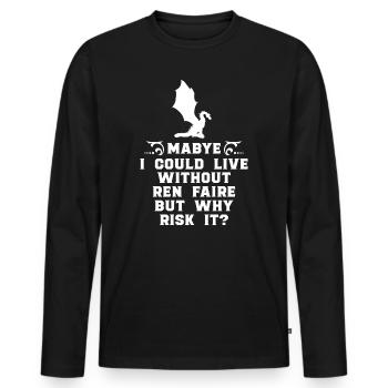 Marché médiéval - T-shirt manches longues Premium bio Homme - noir - Devant - Nico (187cm)