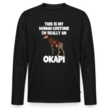 Okapi Zoo Expedition - Men's Premium Organic Long Sleeve Shirt - black - Front - Nico (187cm)