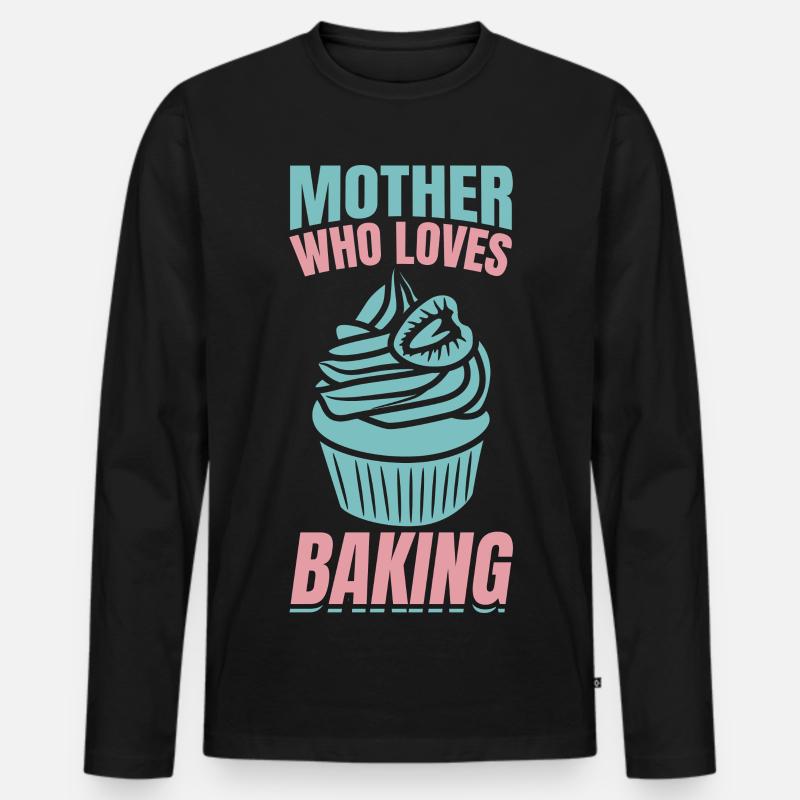 Mutter, die das Backen liebt - Männer Premium Bio Langarmshirt - Schwarz