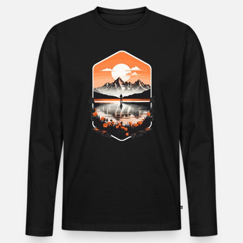 Abenteuer Reise - Männer Premium Bio Langarmshirt - Schwarz