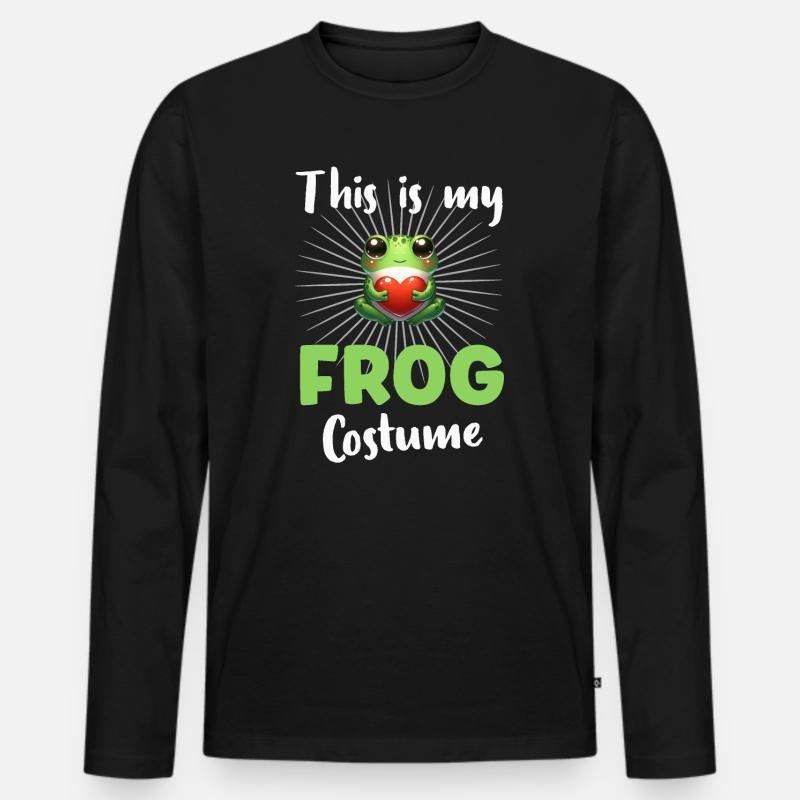 Frosch Frösche - Männer Premium Bio Langarmshirt - Schwarz
