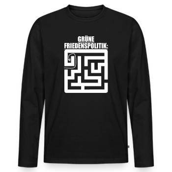 Witze Grüne Die Grünen Habeck Baerbock Partei Öko - Männer Premium Bio Langarmshirt - Schwarz - Vorne - Nico (187cm)