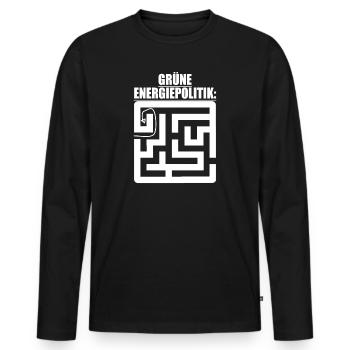 Witze Grüne Die Grünen Habeck Baerbock Partei Öko - Männer Premium Bio Langarmshirt - Schwarz - Vorne - Nico (187cm)