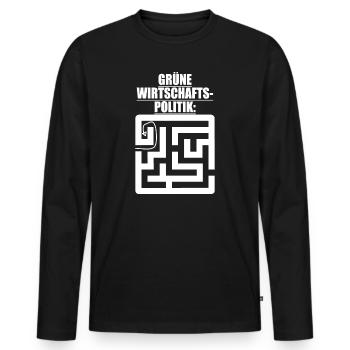 Witze Grüne Die Grünen Habeck Baerbock Partei Öko - Männer Premium Bio Langarmshirt - Schwarz - Vorne - Nico (187cm)