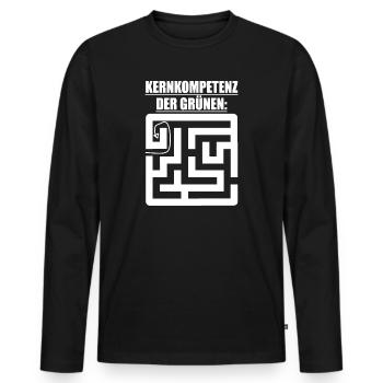 Witze Grüne Die Grünen Habeck Baerbock Partei Öko - Männer Premium Bio Langarmshirt - Schwarz - Vorne - Nico (187cm)