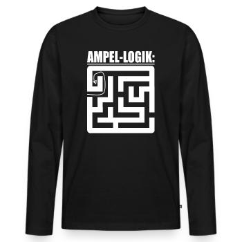 Witze Grüne Die Grünen Habeck Baerbock Ampel Öko - Männer Premium Bio Langarmshirt - Schwarz - Vorne - Nico (187cm)