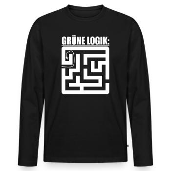 Witze Grüne Die Grünen Habeck Baerbock Partei Öko - Männer Premium Bio Langarmshirt - Schwarz - Vorne - Nico (187cm)
