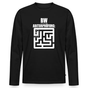 Abitur Abschluss Prüfung Sprüche lustig Abi BW - Männer Premium Bio Langarmshirt - Schwarz - Vorne - Nico (187cm)