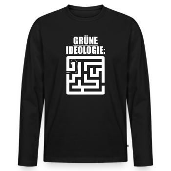 Witze Grüne Die Grünen Habeck Baerbock Partei Öko - Männer Premium Bio Langarmshirt - Schwarz - Vorne - Nico (187cm)