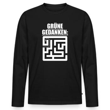 Witze Grüne Die Grünen Habeck Baerbock Partei Öko - Männer Premium Bio Langarmshirt - Schwarz - Vorne - Nico (187cm)
