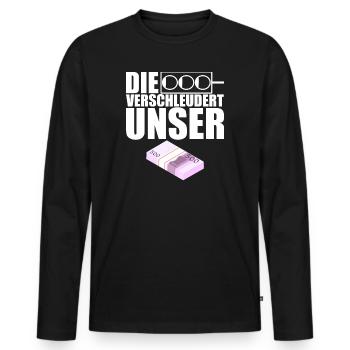 Ampel Regierung Scholz Baerbock Habeck Grüne SPD - Männer Premium Bio Langarmshirt - Schwarz - Vorne - Nico (187cm)