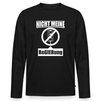 Ampel Regierung Scholz Baerbock Habeck Grüne SPD - Männer Premium Bio Langarmshirt - Schwarz - Vorne - Nico (187cm)