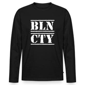Capitale touristique souvenir de Berlin Metropolis BLN - T-shirt manches longues Premium bio Homme - noir - Devant - Nico (187cm)