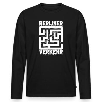 Berlin Souvenir Touristen Hauptstadt Metropole BLN - Männer Premium Bio Langarmshirt - Schwarz - Vorne - Nico (187cm)
