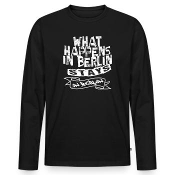 Capitale touristique souvenir de Berlin Metropolis BLN - T-shirt manches longues Premium bio Homme - noir - Devant - Nico (187cm)