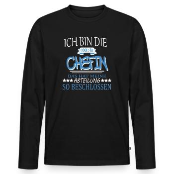 Chefin Sprüche Vorgesetzte Büro Teamleiterin Firma - Männer Premium Bio Langarmshirt - Schwarz - Vorne - Nico (187cm)