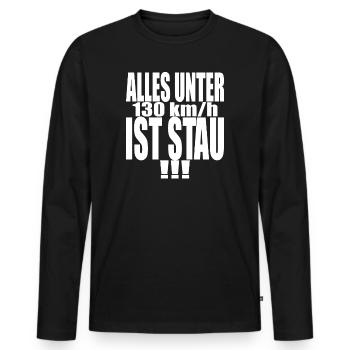 Tempolimit Autobahn Grüne Habeck Freiheit Verbot - Männer Premium Bio Langarmshirt - Schwarz - Vorne - Nico (187cm)
