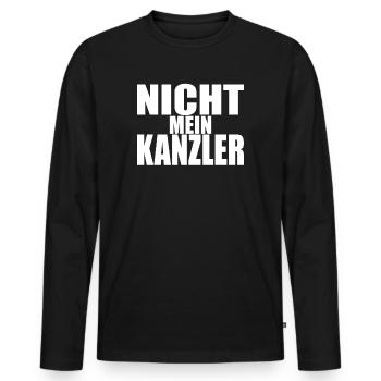 Ampel Regierung Scholz Baerbock Habeck Grüne SPD - Männer Premium Bio Langarmshirt - Schwarz - Vorne - Nico (187cm)