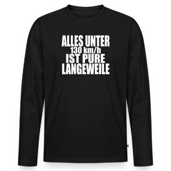 Tempolimit Autobahn Grüne Freiheit Verbot Diesel - Männer Premium Bio Langarmshirt - Schwarz - Vorne - Nico (187cm)