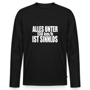Tempolimit Autobahn Grüne Freiheit Verbot Diesel - Männer Premium Bio Langarmshirt - Schwarz - Vorne - Nico (187cm)
