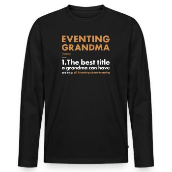 Rider Grandma Definition Eventing - Männer Premium Bio Langarmshirt - Schwarz - Vorne - Nico (187cm)