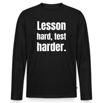 Enseignants à l’école - T-shirt manches longues Premium bio Homme - noir - Devant - Nico (187cm)