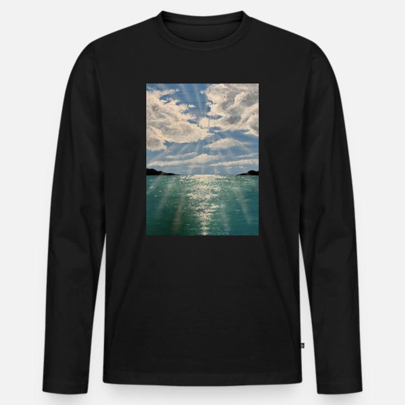 Sonnenschein - Männer Premium Bio Langarmshirt - Schwarz