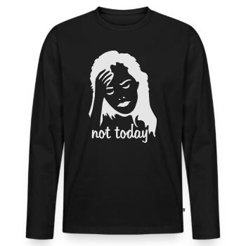 Gestik einer Frau mit Kopfschmerzen - Männer Premium Bio Langarmshirt - Schwarz - Vorne - Nico (187cm)