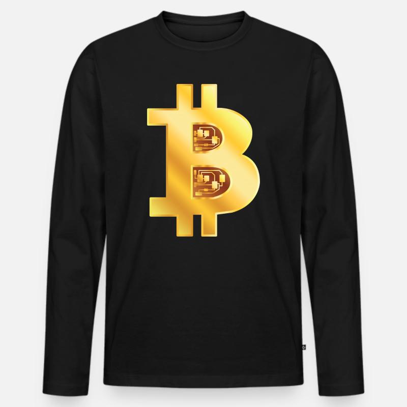 Bitcoin Gold - Männer Premium Bio Langarmshirt - Schwarz