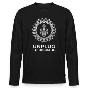 Digital Detox Mandala - Men's Premium Organic Long Sleeve Shirt - black - Front - Nico (187cm)