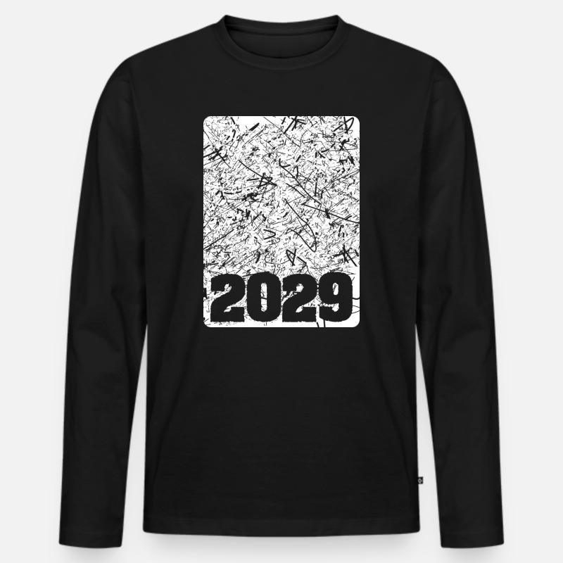 Nummer 2029 - Männer Premium Bio Langarmshirt - Schwarz