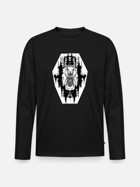 Schwarz-Weiß Scrab Design Nr. 6 - Männer Premium Bio Langarmshirt - Schwarz
