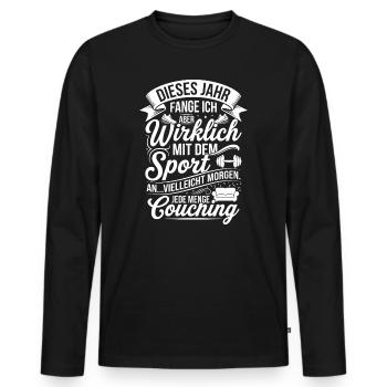 This year really with the sport - Men's Premium Organic Long Sleeve Shirt - black - Front - Nico (187cm)