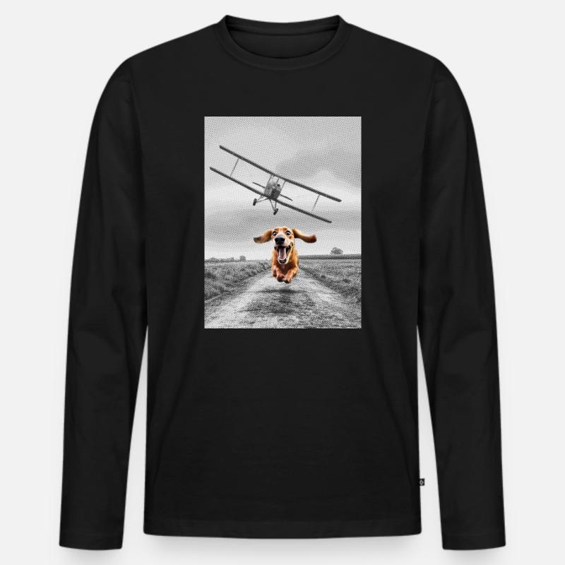 North by Northwest - Männer Premium Bio Langarmshirt - Schwarz