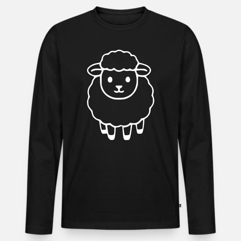Schaf Schäfchen Lamm - Männer Premium Bio Langarmshirt - Schwarz