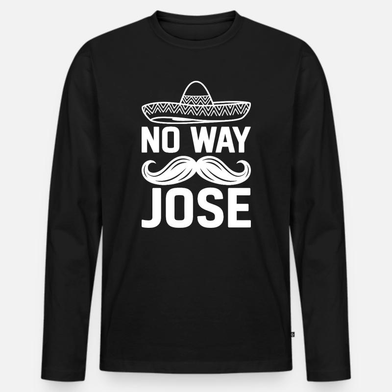 Auf keinen Fall Jose Sombrero Tee - Männer Premium Bio Langarmshirt - Schwarz