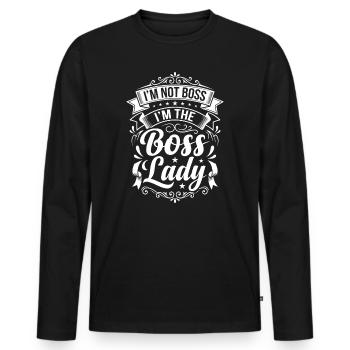 Ich bin die Chefin - Men's Premium Organic Long Sleeve Shirt - black - Front - Nico (187cm)
