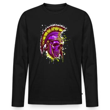 Spartan Skull Helmet Spartan - Men's Premium Organic Long Sleeve Shirt - black - Front - Nico (187cm)