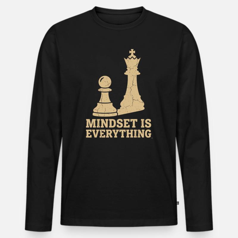 Mindset Is Everything – Chess Strategy Design - Männer Premium Bio Langarmshirt - Schwarz
