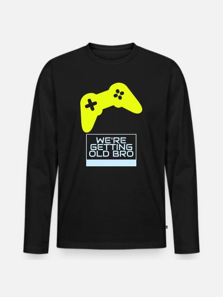 Gamer-Nostalgie: Wir werden älter - Männer Premium Bio Langarmshirt - Schwarz